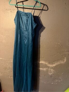 SHEIN Teal Slip Maxi Dress with Spaghetti Straps